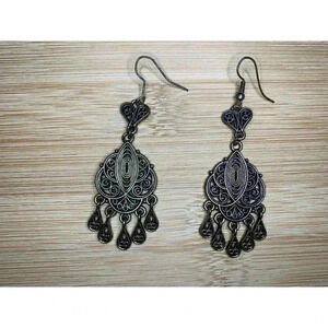 Dangle Filigree Earrings | PIERCED | Chandelier Heart Earrings |